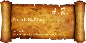 Antal Rufina névjegykártya